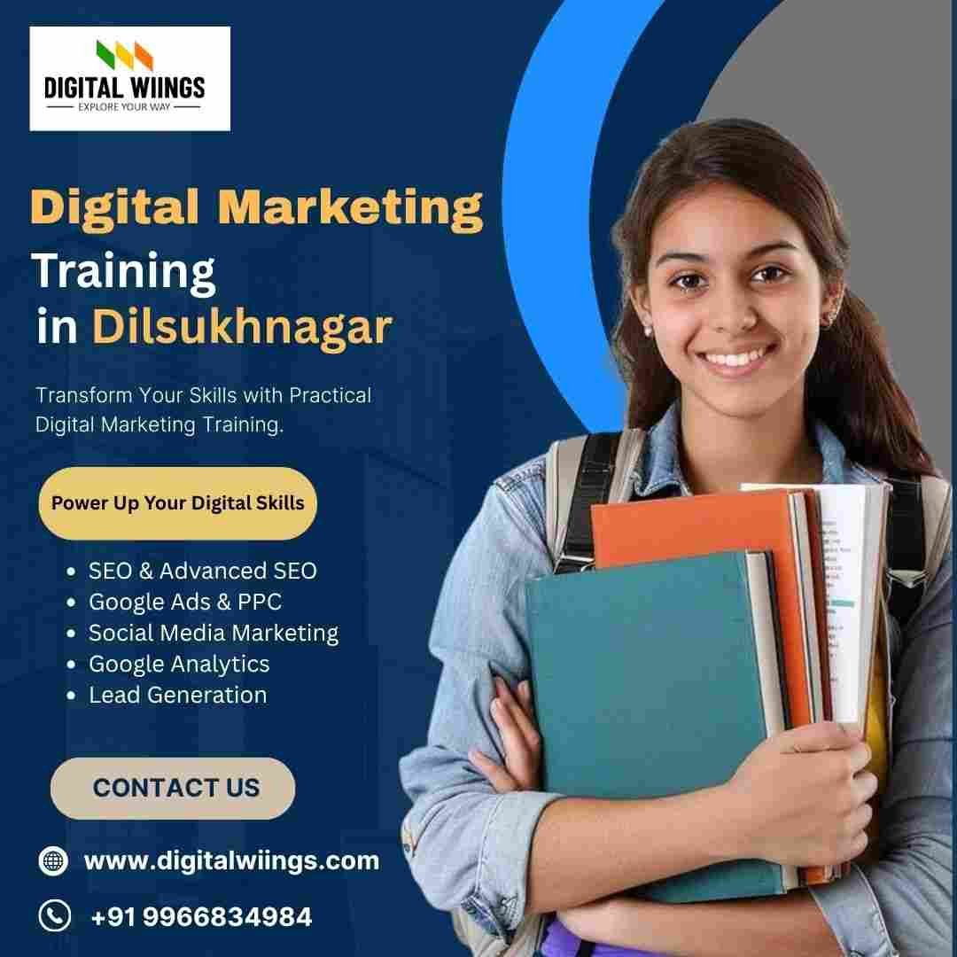 Students attending AI powered digital marketing training in Dilsukhnagar at Digital Wiings classroom