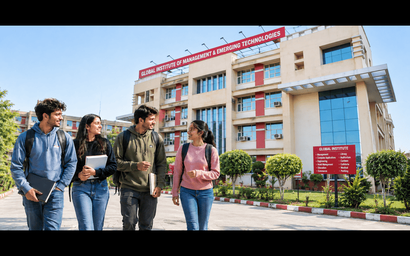 Students celebrating successful campus placement drives at top engineering college in Punjab
