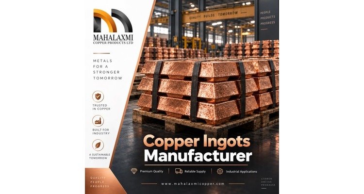 High-quality industrial copper ingots manufactured by Mahalaxmi Copper Products Ahmedabad Gujarat