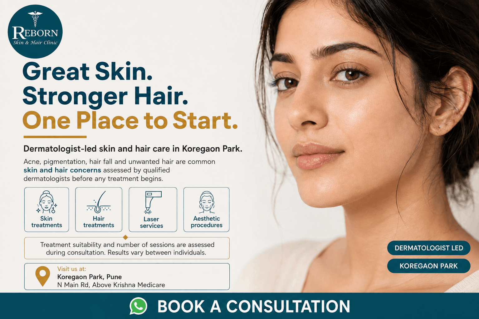 Reborn Skin and Hair Clinic premium consultation room & advanced USFDA approved laser technology