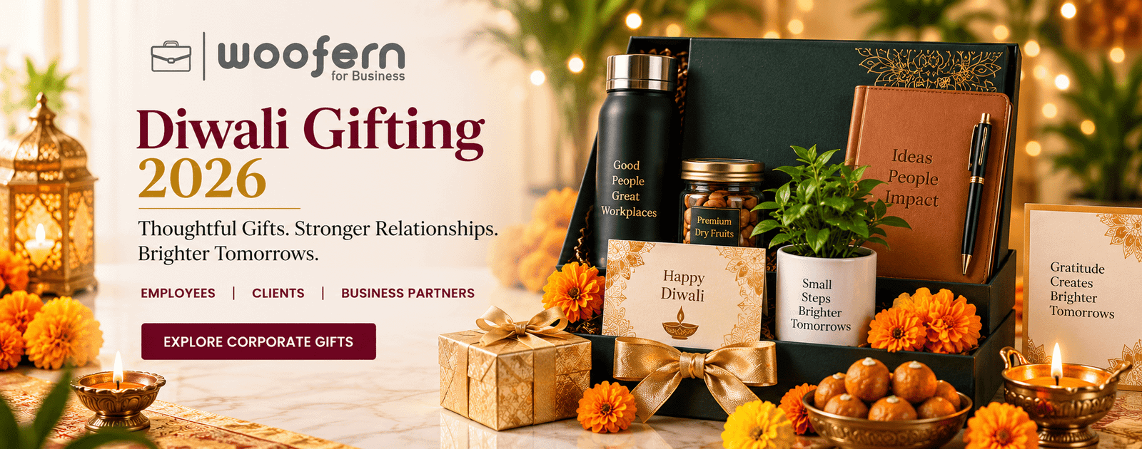A collection of luxury premium Diwali corporate gift boxes